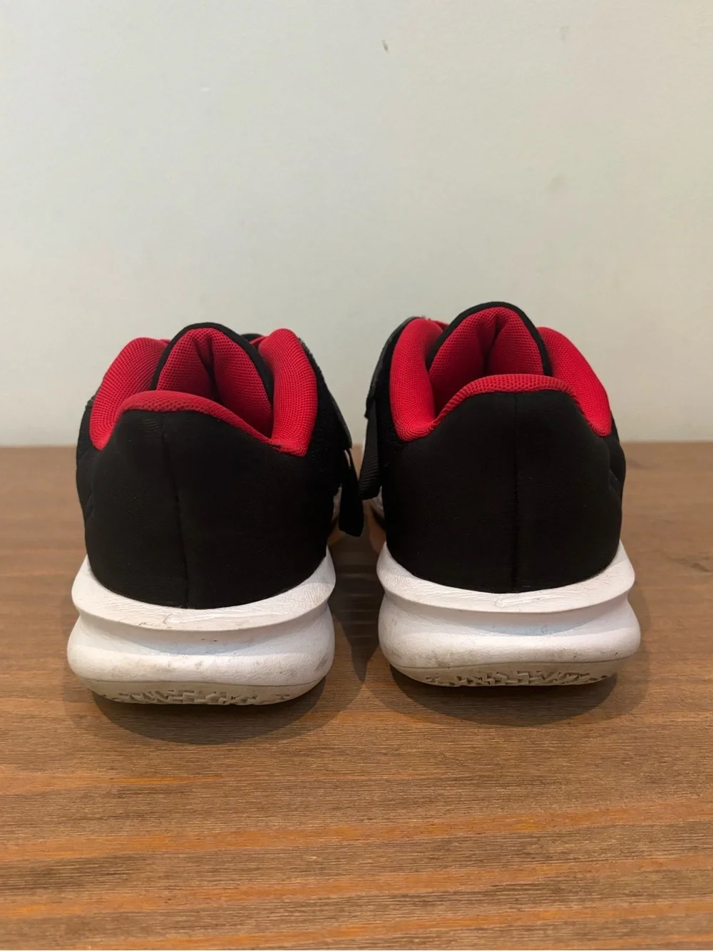Nike Precision VII EasyOn black white and red basketball low top sneakers 8.5
